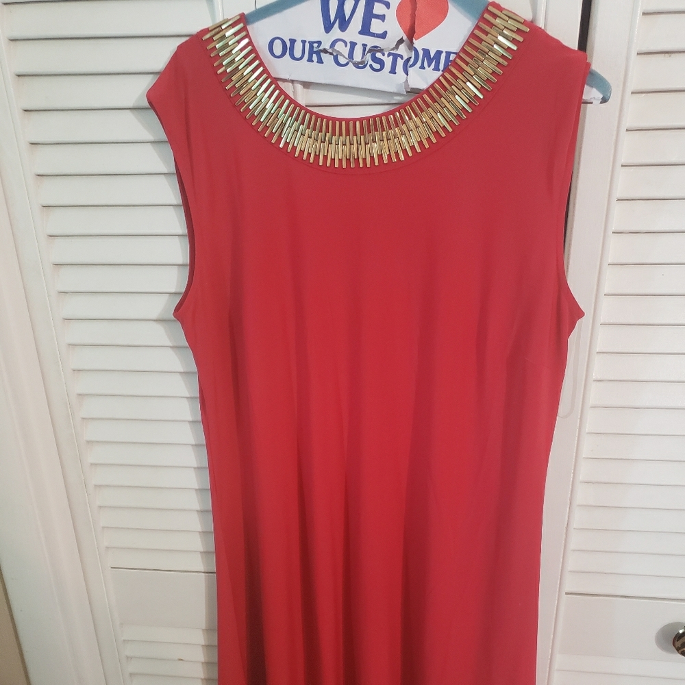 Red Dress with Gold Embelishment